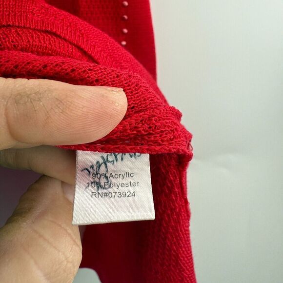 Ming Wang Tunic Top Blouse Size Large Poncho Sleeve Studded Lagenlook Boxy - Picture 10 of 11